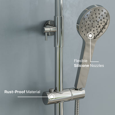Eviva Bianca Chrome Thermostatic Round Shower Column