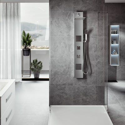 Eviva Tuscany Stainless Steel Thermostatic Shower Massage Panel