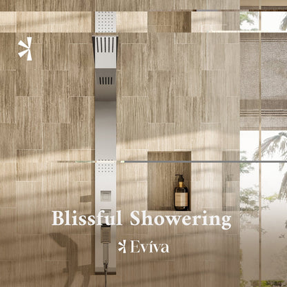 Eviva Raindance Shower Panel with Rain Shower Head in Chrome - by Eviva