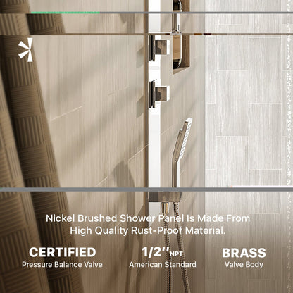 Eviva Raindance Shower Panel with Rain Shower Head in Chrome - by Eviva