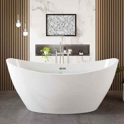 Eviva Bella 67" White Acrylic Free Standing Bathtub