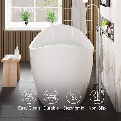 Eviva Bella 67" White Acrylic Free Standing Bathtub