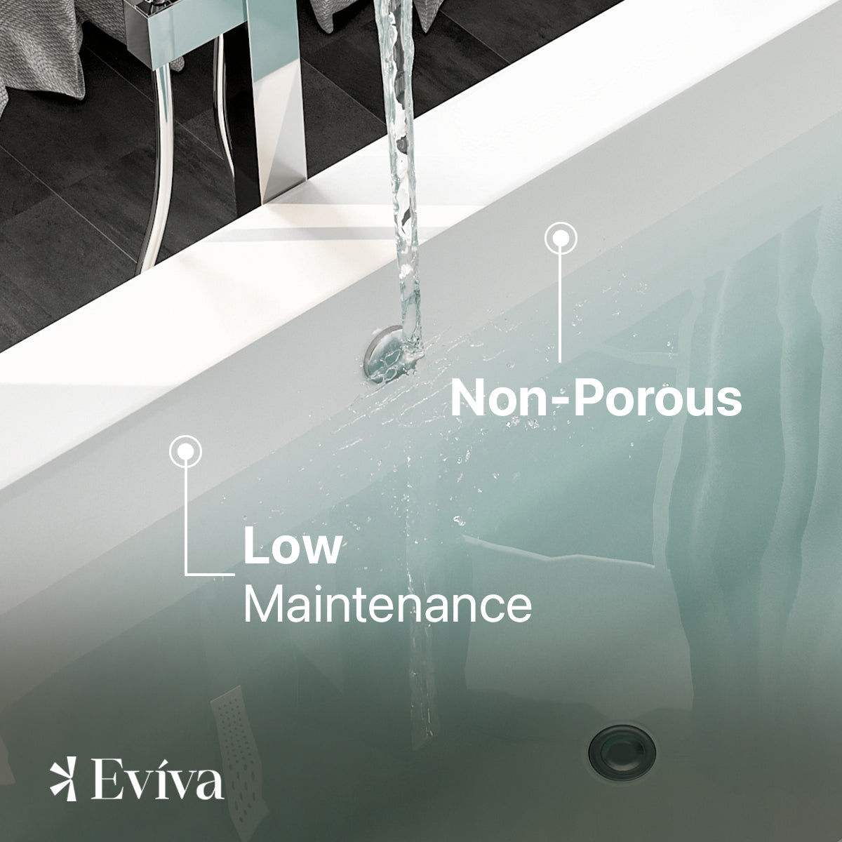 Eviva Essence 60 inch White Acrylic Free Standing Bathtub