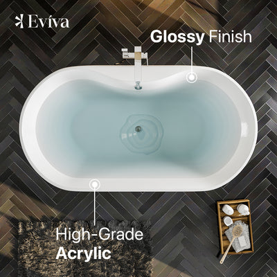 Eviva Emely Acrylic Tub 60″ Free Standing High-end Bathtub