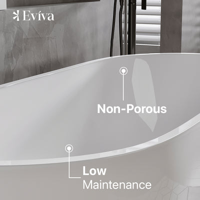 Eviva Clair 60" Freestanding White Acrylic Bathtub