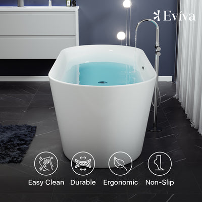 Eviva Rejoice Acrylic 60 Inch Freestanding Bathtub in White