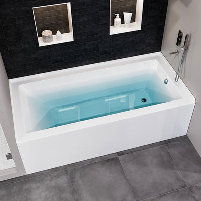 Eviva Swiss 54″ Drop In Bathtub with Skirt, Right Side Drain