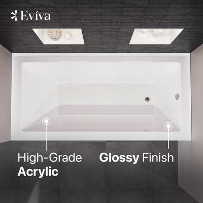 Eviva Swiss 54″ Drop In Bathtub with Skirt, Right Side Drain