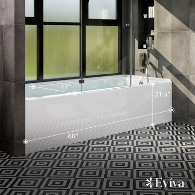 Eviva Nova Alcove 60 in. Acrylic Bathtub with Right Hand Drain