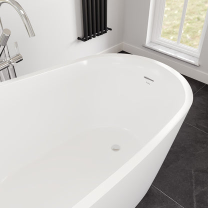 Eviva Luna 55" Glossy White Acrylic Slipper Freestanding Bathtub