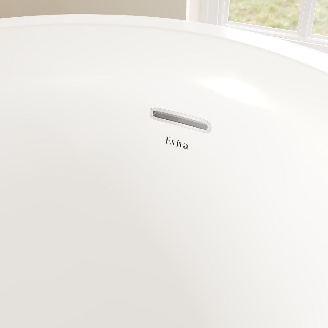 Eviva Luna 67" Glossy White Acrylic Slipper Freestanding Bathtub