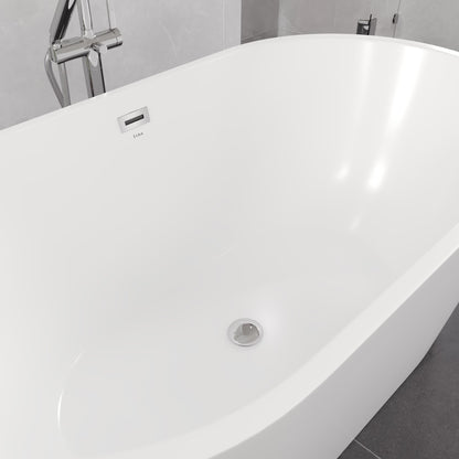 Eviva Aura 55" Glossy White Acrylic Oval Freestanding Bathtub