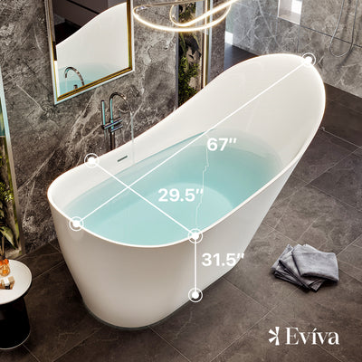 Eviva Lisa Free Standing 67" Acrylic Bathtub