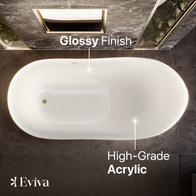 Eviva Lisa Free Standing 67" Acrylic Bathtub