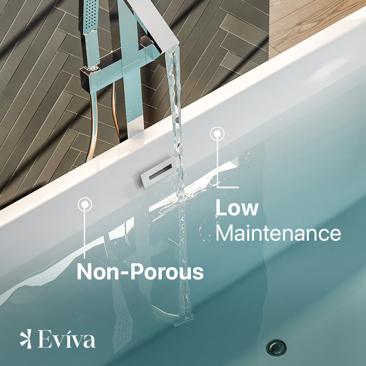 Eviva Atlantis Free Standing 67" Acrylic Bathtub