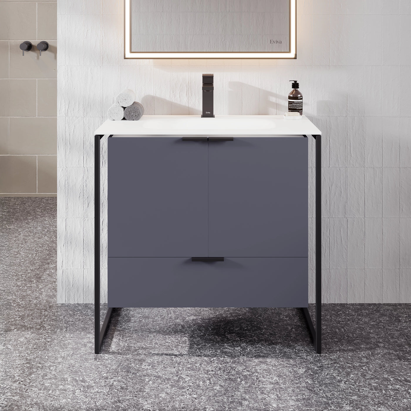 Onyx Fusion Bathroom Vanity (Blue) (32")