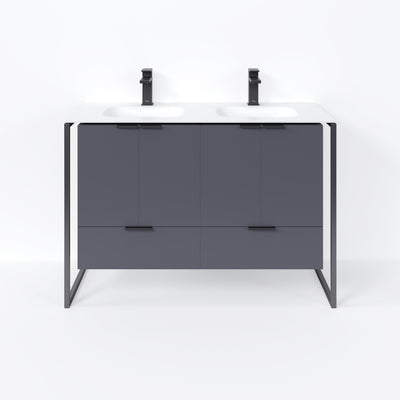 Onyx Fusion Double Sink Bathroom Vanity (Blue) (48")