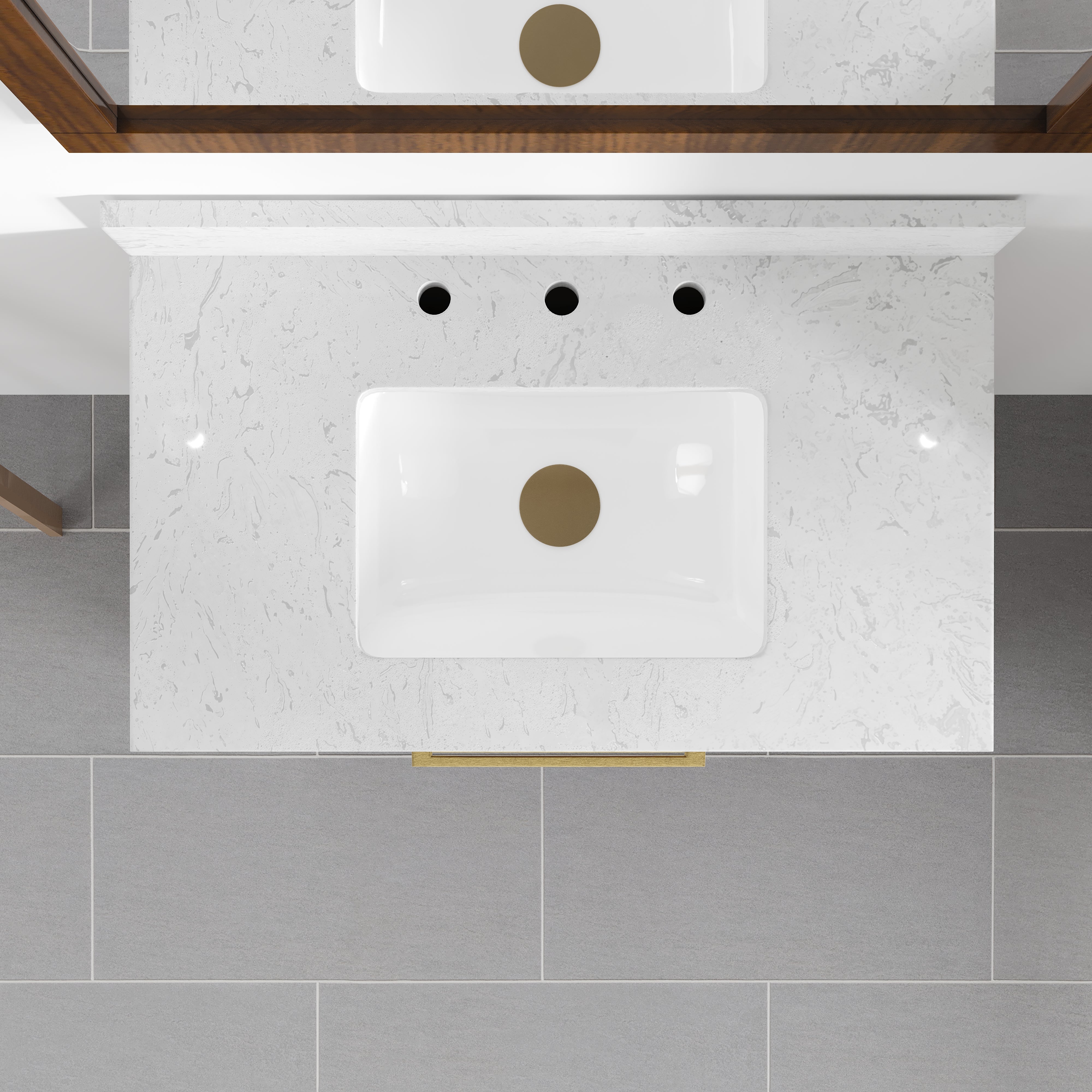 Nora 30 in. Walnut Single Sink Bath Vanity with Arabescato Engineered Stone Top and Undermount Porcelain Sink