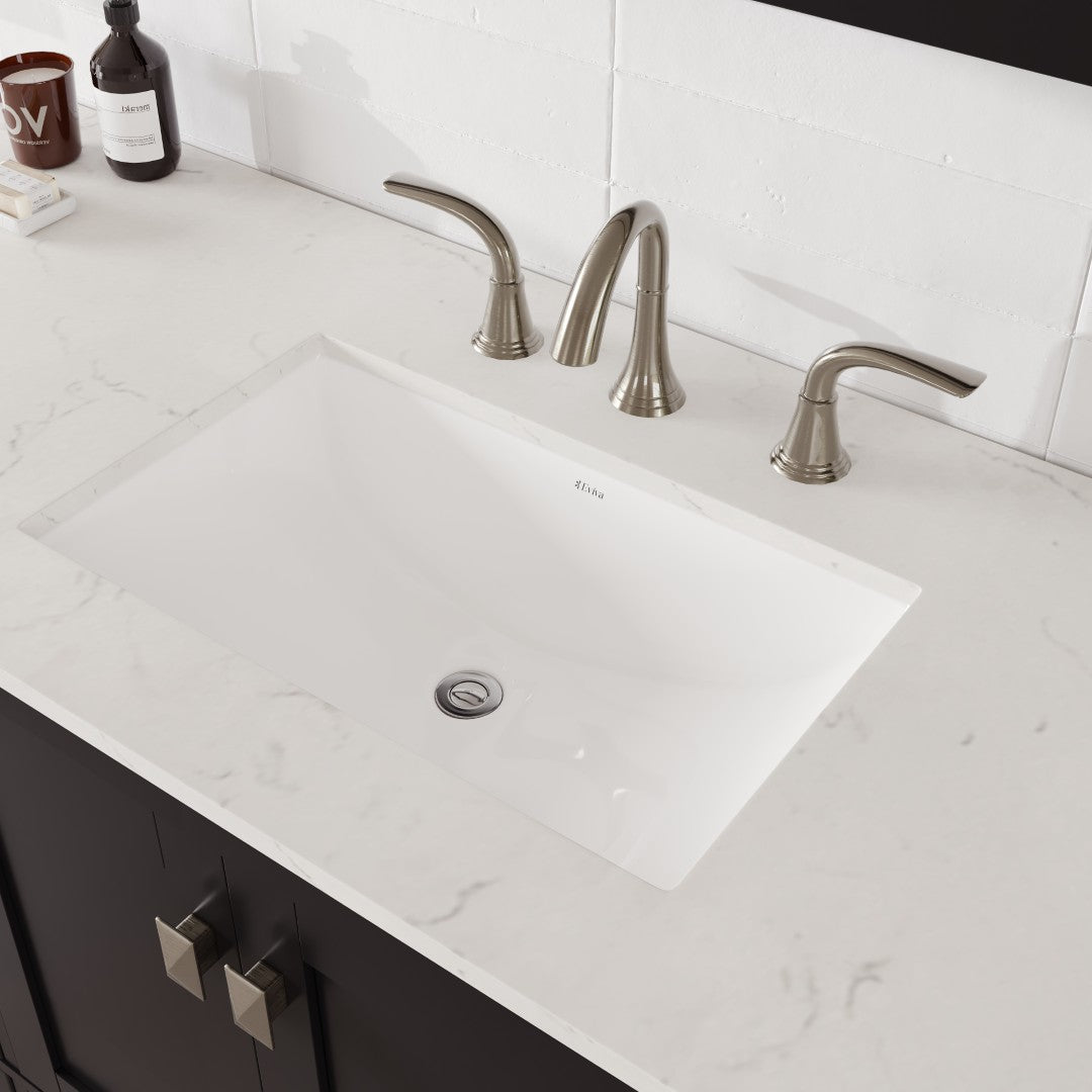 Aberdeen 60 in. Espresso Single Sink Bath Vanity with Carrara Quartz Top and Undermount Porcelain Sink