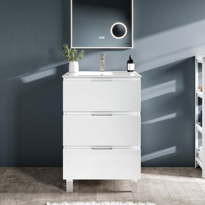 Malmo Bathroom Vanity with White Porcelain Countertop and Integrated Sink