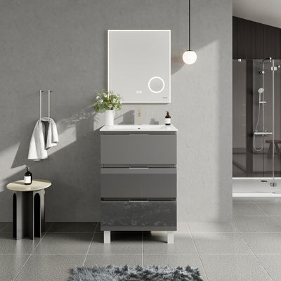 Malmo Bathroom Vanity with White Porcelain Countertop and Integrated Sink