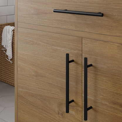 Graham 30 in. Oak Single Sink Bath Vanity with Arabescato Engineered Stone Top and Undermount Porcelain Sink - Bathroom Vanity by Eviva