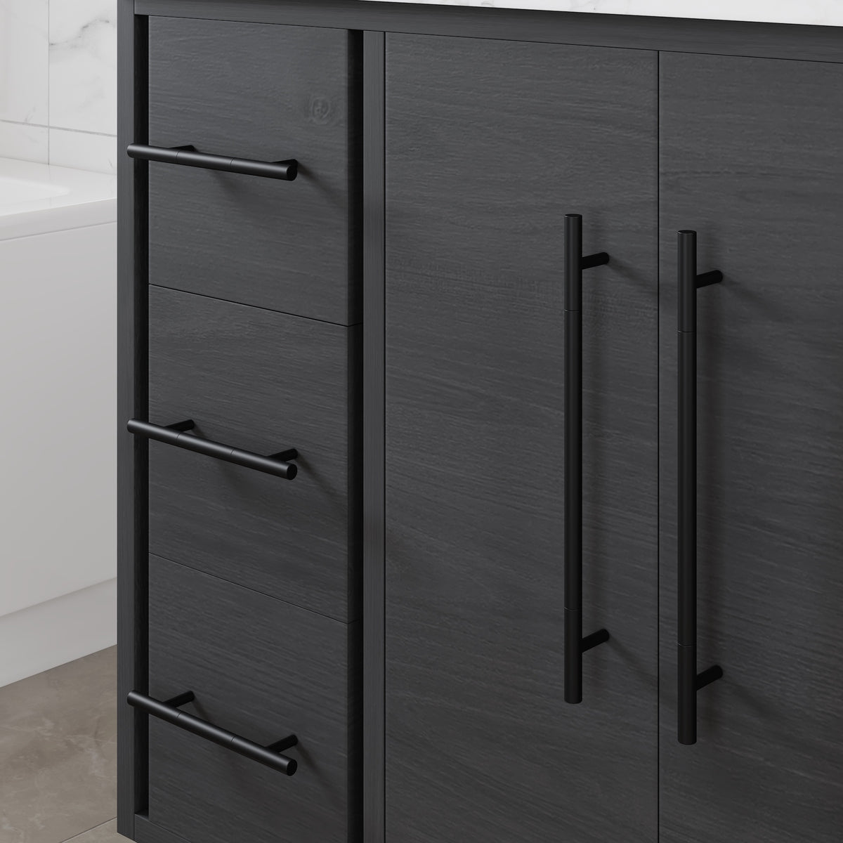 Graham 42 in. Blackwood Single Sink Bath Vanity with Arabescato Engineered Stone Top and Undermount Porcelain Sink - Bathroom Vanity by Eviva