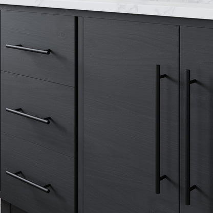 Graham 60 in. Blackwood Single Sink Bath Vanity with Arabescato Engineered Stone Top and Undermount Porcelain Sink