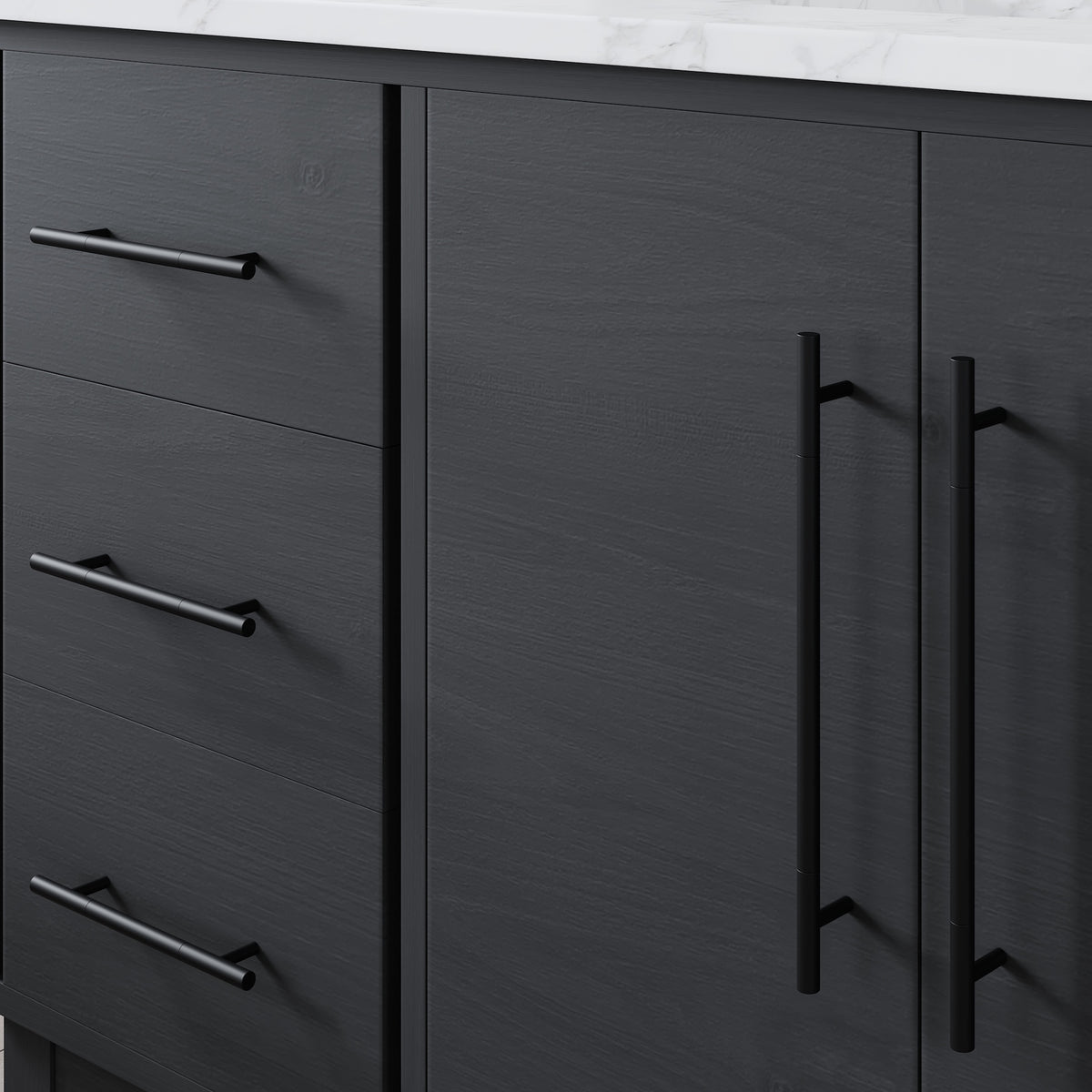 Graham 60 in. Blackwood Single Sink Bath Vanity with Arabescato Engineered Stone Top and Undermount Porcelain Sink - Bathroom Vanity by Eviva