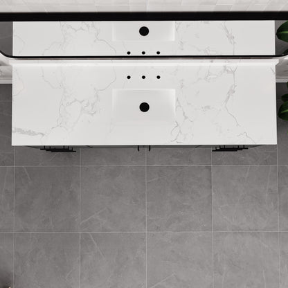 Graham 72 in. Blackwood Single Sink Bath Vanity with Arabescato Engineered Stone Top and Undermount Porcelain Sink - Bathroom Vanity by Eviva