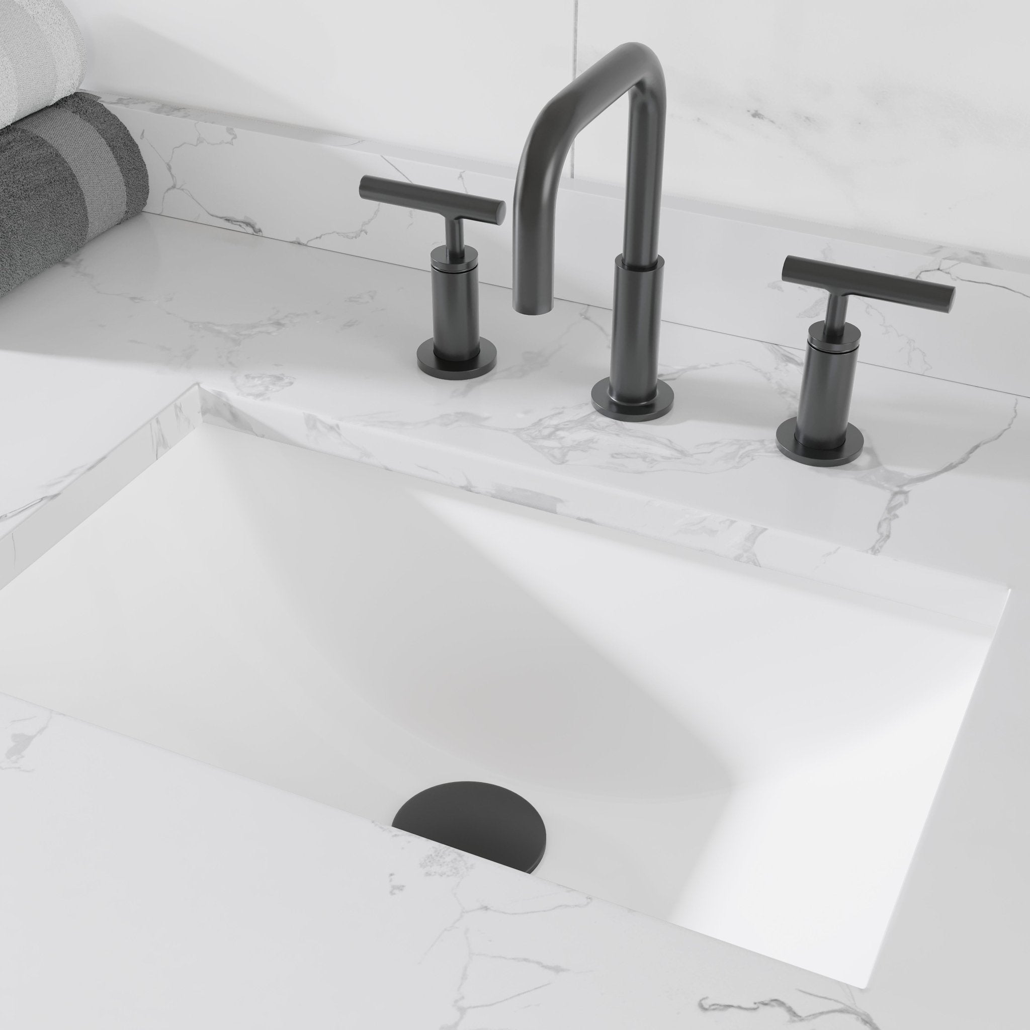 Graham 84 in. Oak Double Sink Bath Vanity with Arabescato Engineered Stone Top and Undermount Porcelain Sinks - Bathroom Vanity by Eviva