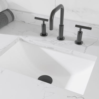 Graham 84 in. Oak Double Sink Bath Vanity with Arabescato Engineered Stone Top and Undermount Porcelain Sinks - Bathroom Vanity by Eviva