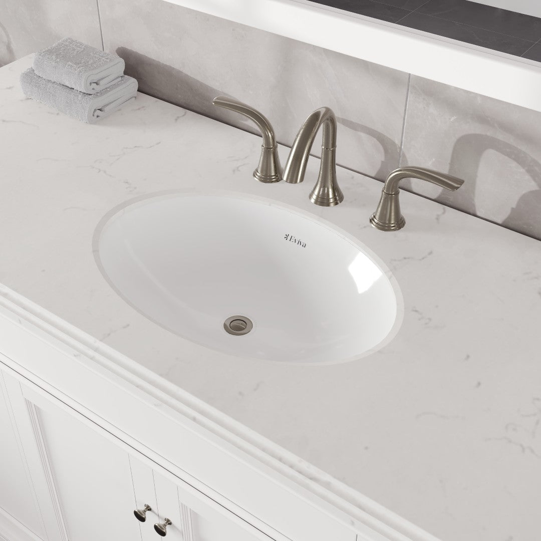 Elite Stamford 60 in. White Single Sink Bath Vanity with Carrara Quartz Top and Undermount Porcelain Sink