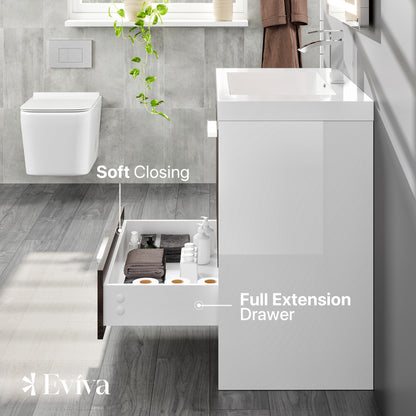 Grace 24 in. Gray Oak Single Sink Bath Vanity with Acrylic Top and Integrated Sink