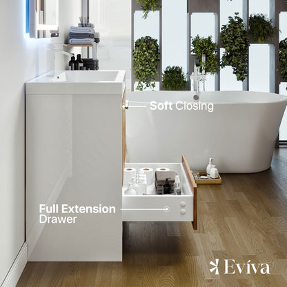 Grace 24 in. Natural Oak Single Sink Bath Vanity with Acrylic Top and Integrated Sink