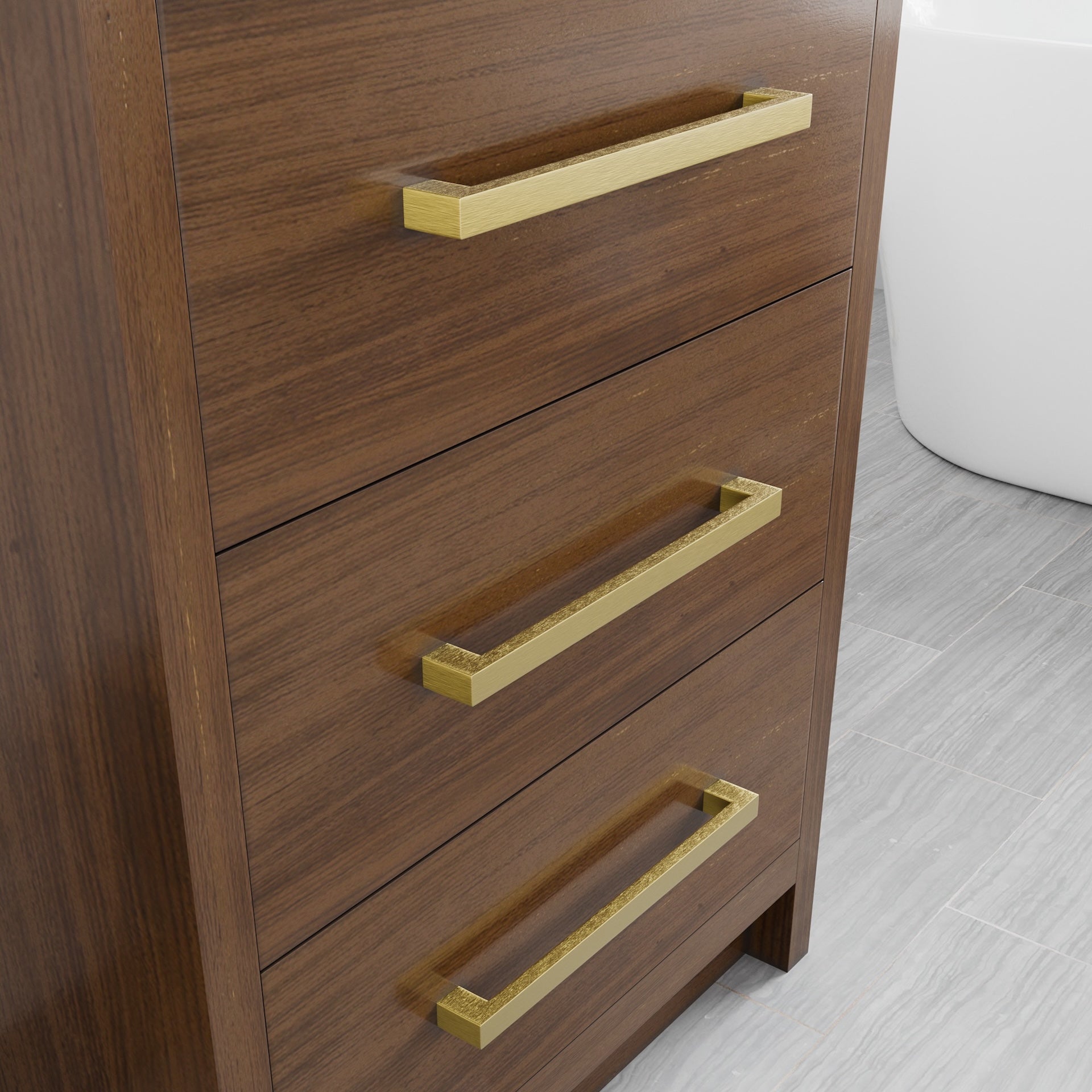 Curio 24 in. Walnut Single Sink Bath Vanity with Arabescato Engineered Stone Top and Undermount Porcelain Sink - Bathroom Vanity by Eviva