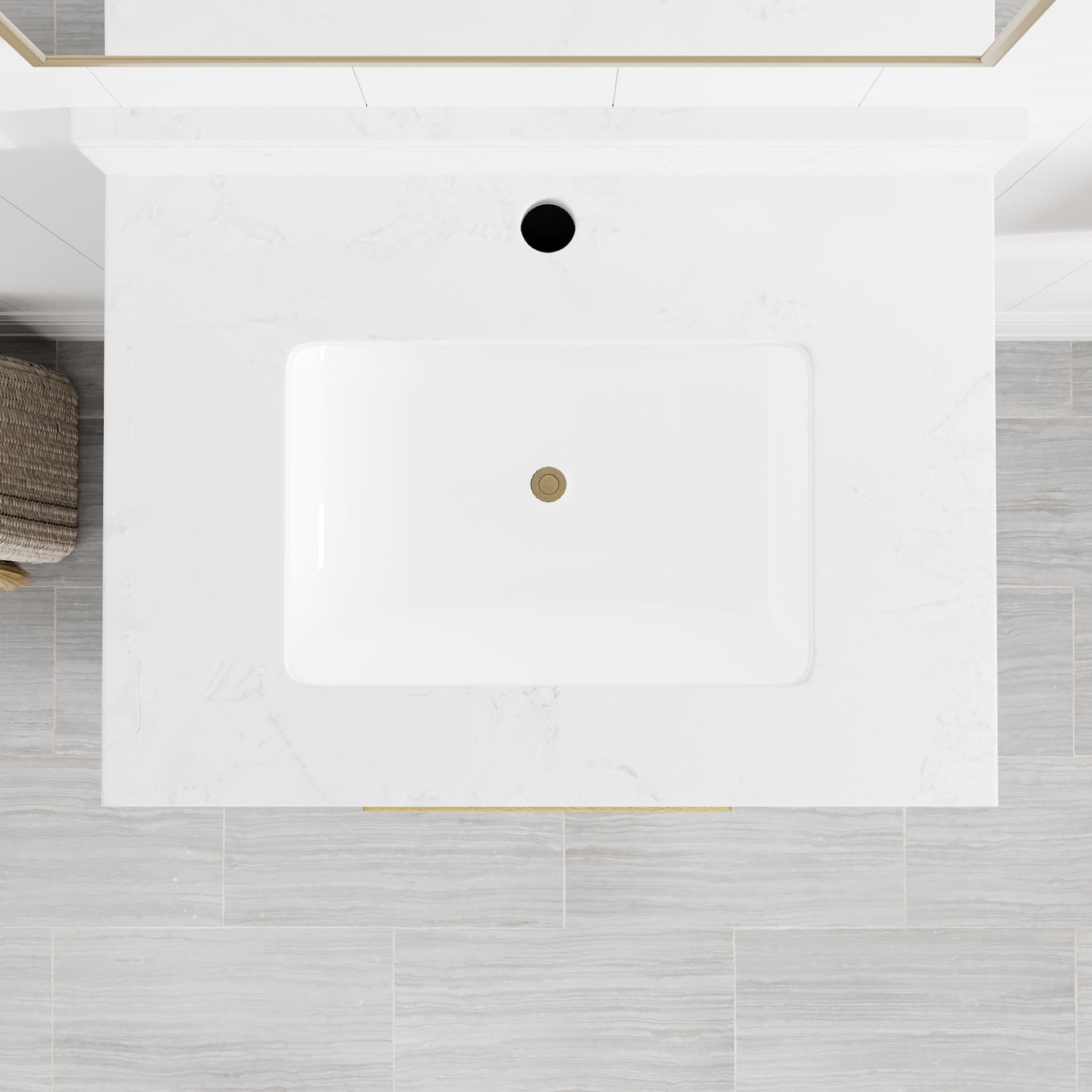 Curio 24 in. Walnut Single Sink Bath Vanity with Arabescato Engineered Stone Top and Undermount Porcelain Sink - Bathroom Vanity by Eviva