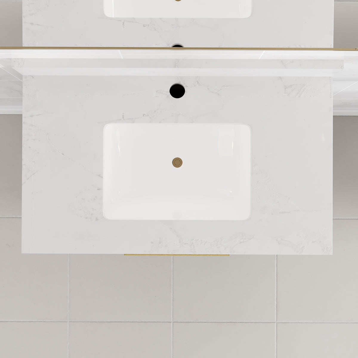 Curio 30 in. Dark Blue Single Sink Bath Vanity with Arabescato Engineered Stone Top and Undermount Porcelain Sink - Bathroom Vanity by Eviva