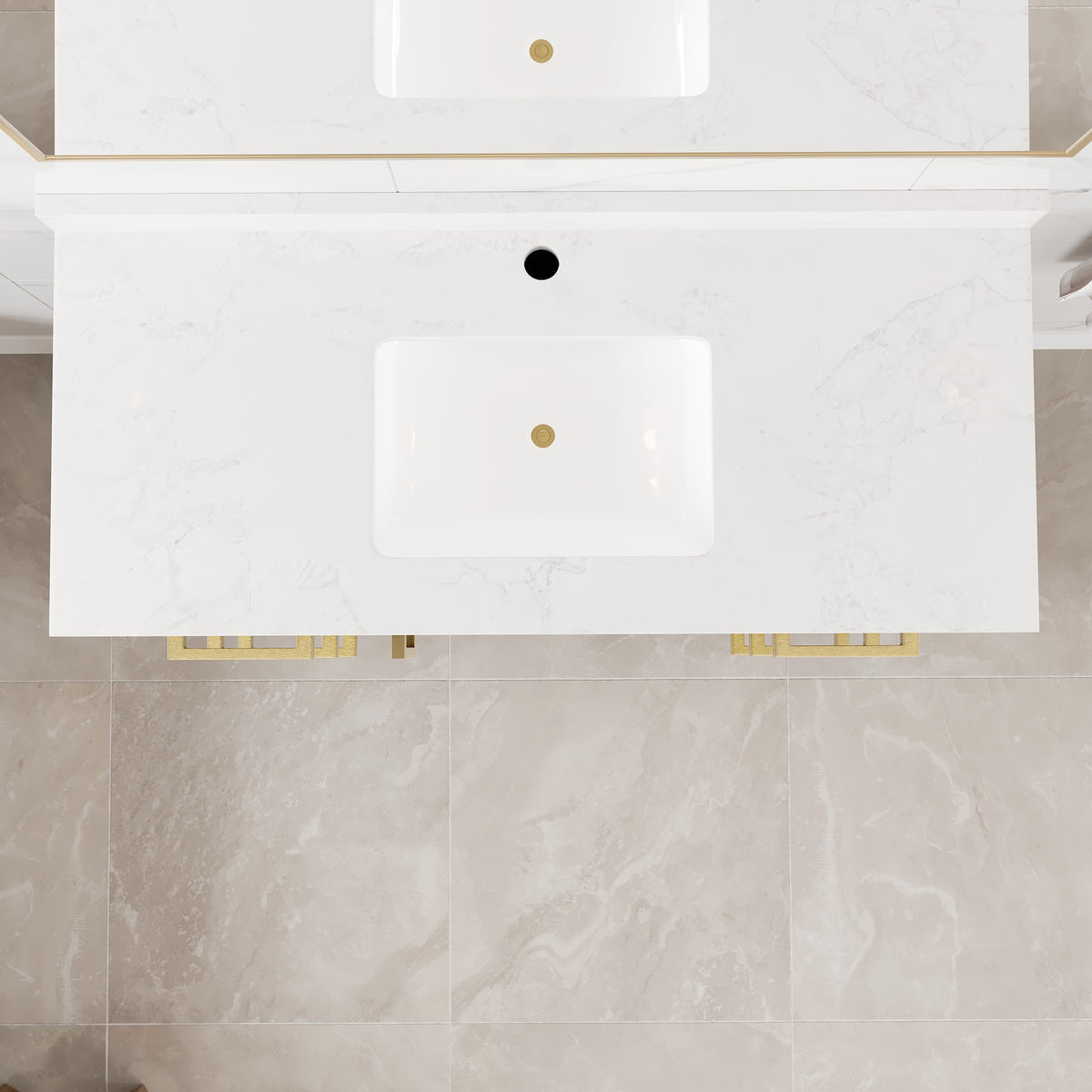Curio 42 in. Walnut Single Sink Bath Vanity with Arabescato Engineered Stone Top and Undermount Porcelain Sink - Bathroom Vanity by Eviva