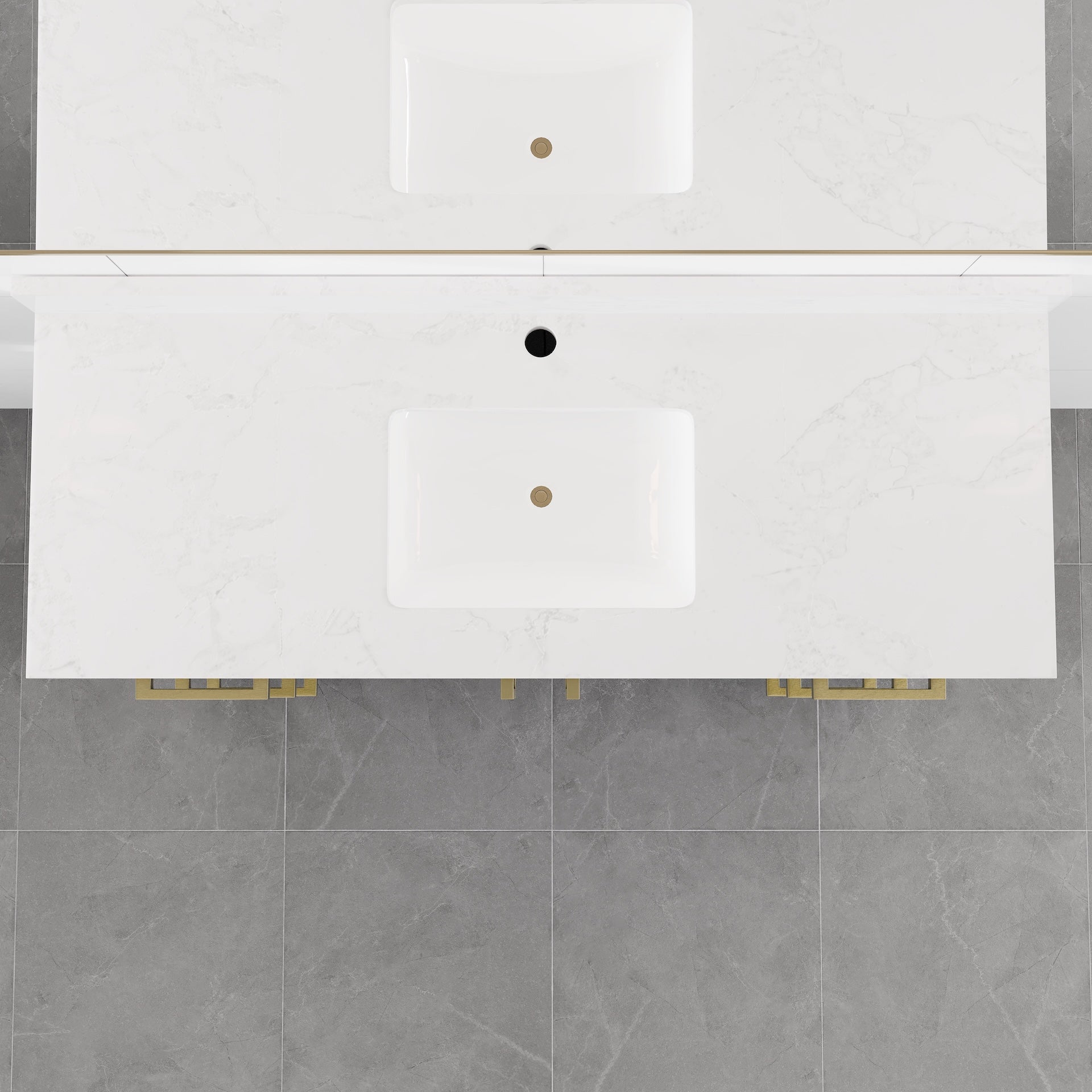 Curio 48 in. Dark Blue Single Sink Bath Vanity with Arabescato Engineered Stone Top and Undermount Porcelain Sink - Bathroom Vanity by Eviva