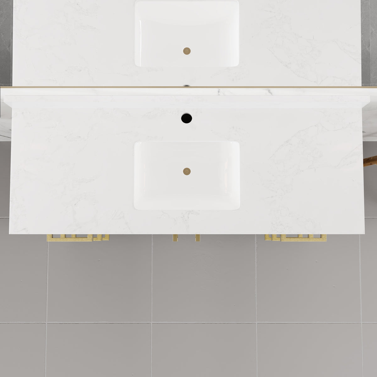 Curio 48 in. Walnut Single Sink Bath Vanity with Arabescato Engineered Stone Top and Undermount Porcelain Sink - Bathroom Vanity by Eviva