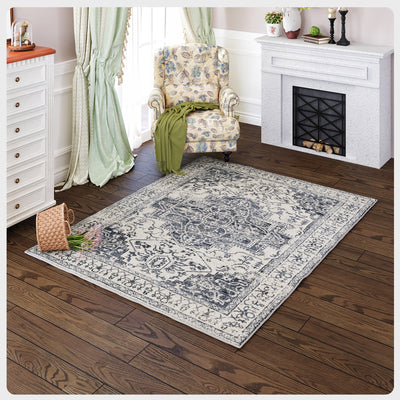 Venus 3' x 5' Geometric Blue/Cream Rug