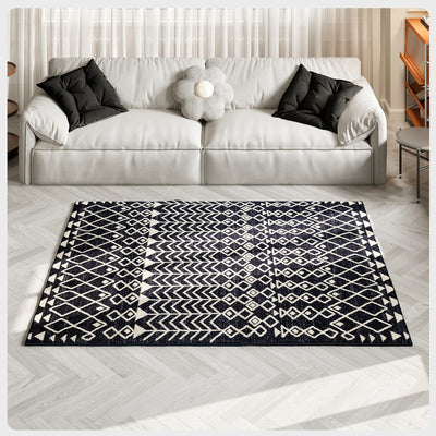 Loops 5' x 7' Ikat Blue/Cream Rug