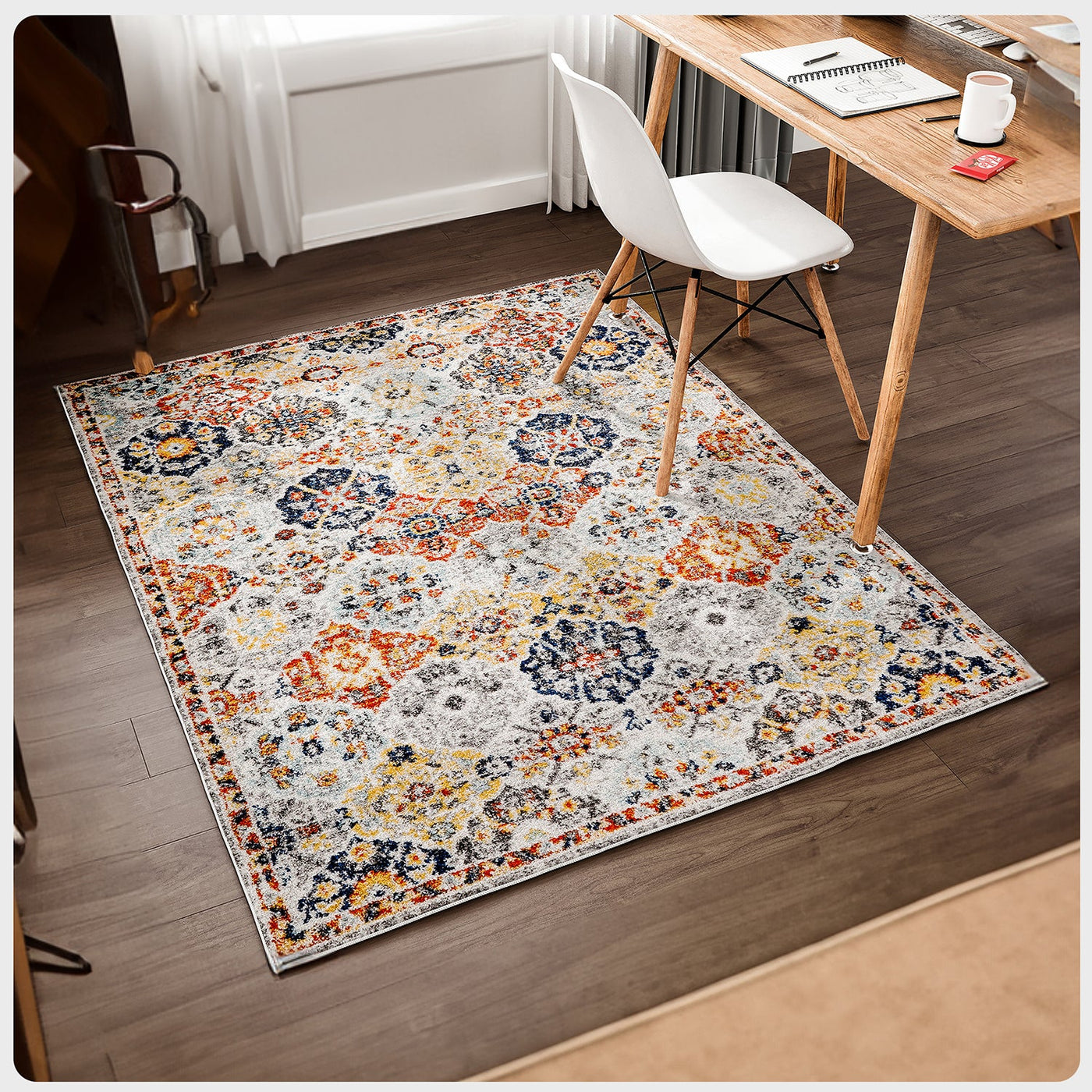 Blossom 5' x 7' Ikat Multicolor Rug