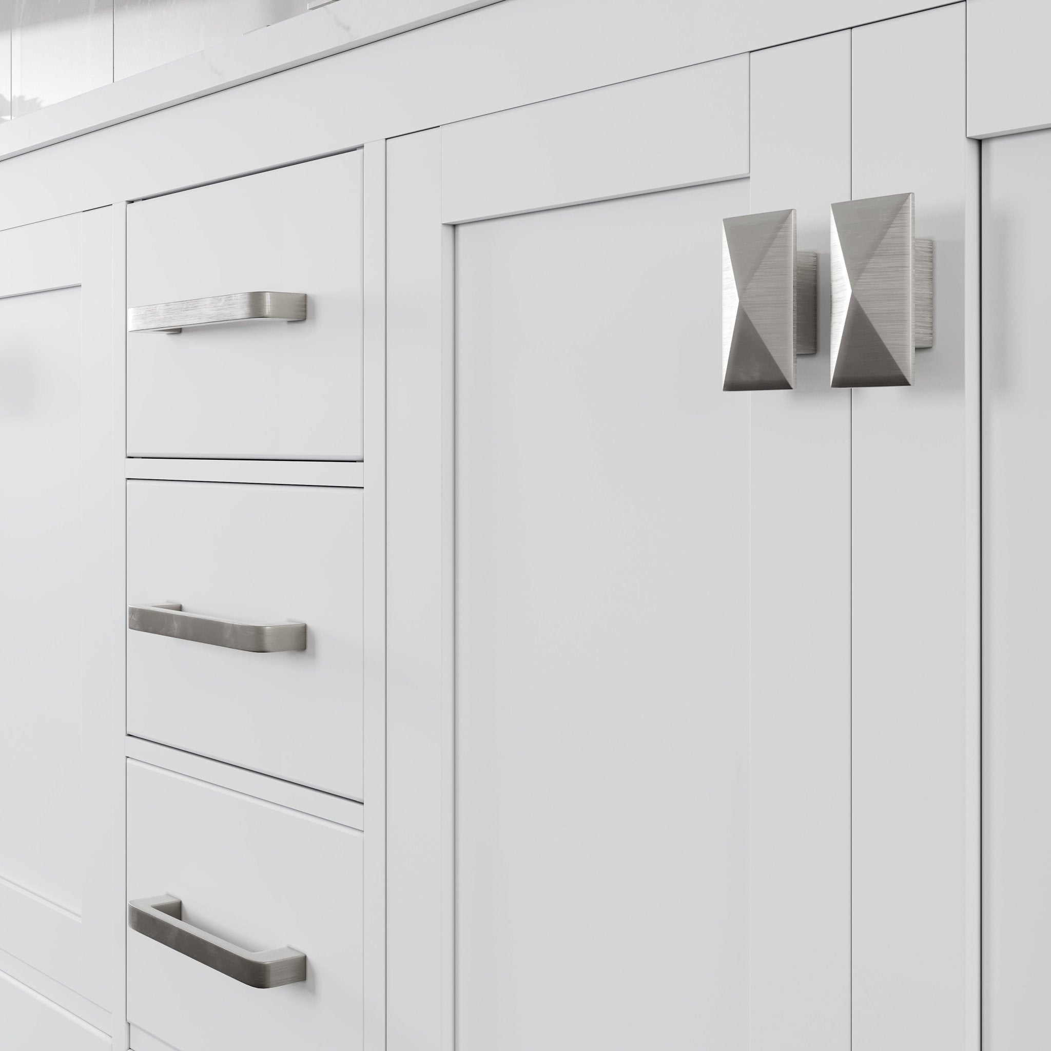 London 60 in. White Double Sink Bath Vanity with Carrara Quartz Top and Undermount Porcelain Sinks - Bathroom Vanity by Eviva