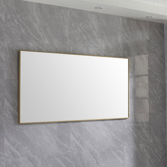 EVIVA Gold 60X30 Inch Modern Framed Bathroom Mirror