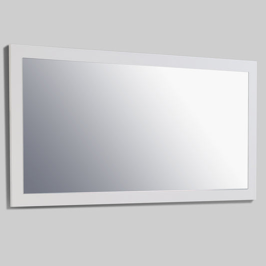 Eviva Sun 60" Glossy White Full Framed Bathroom Wall Mirror