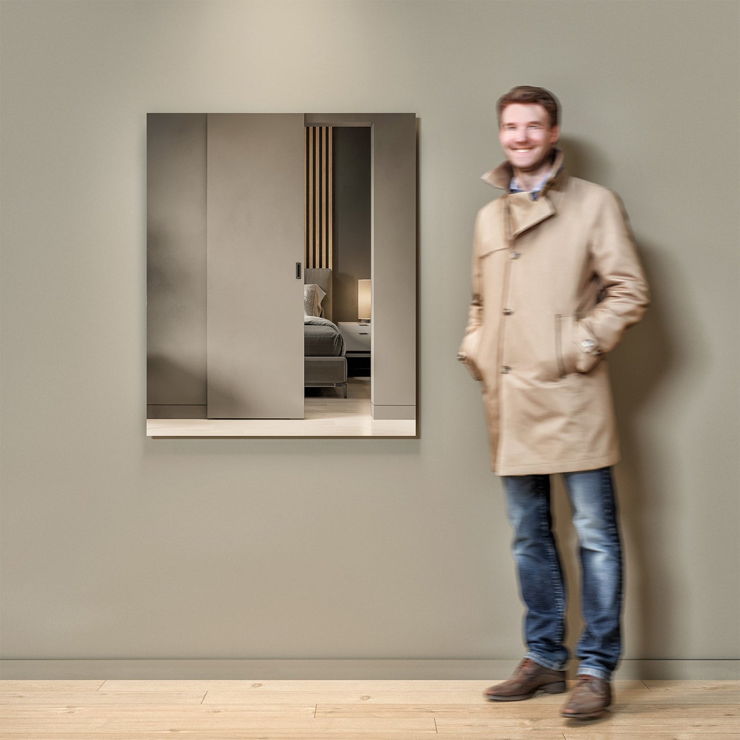 Eviva Sleek 36" Frameless Bathroom Wall Mirror