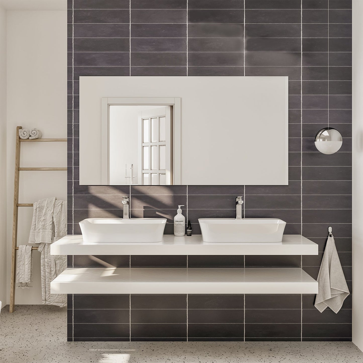 Eviva Sleek 48" Frameless Bathroom Wall Mirror