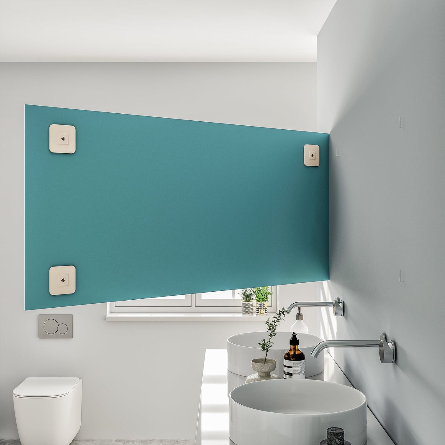 Eviva Sleek 55" Frameless Bathroom Wall Mirror